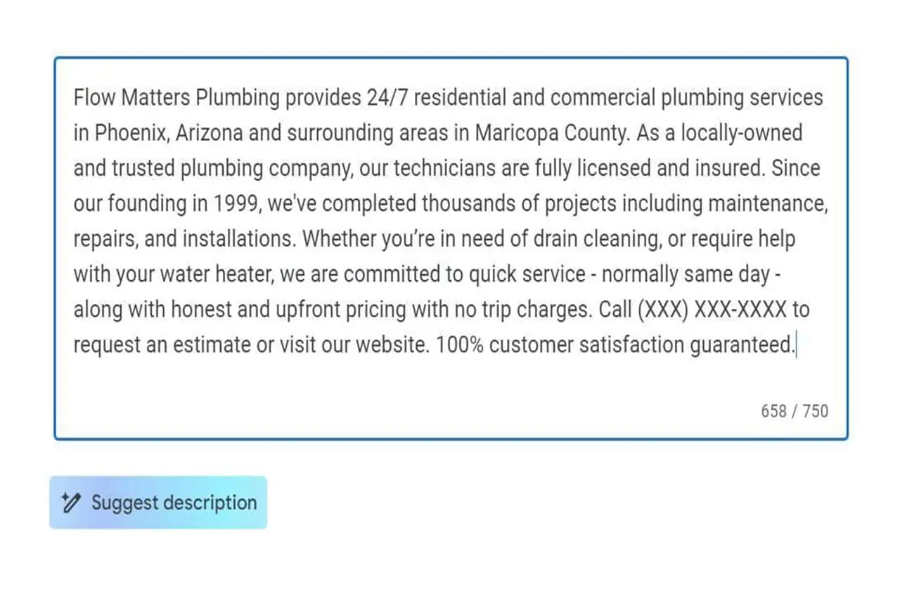 Google My Business Description Character Limit