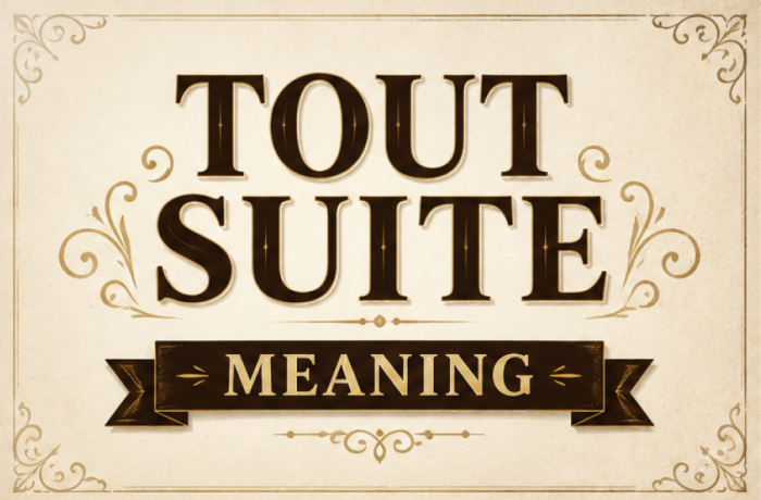 Tout Suite Meaning